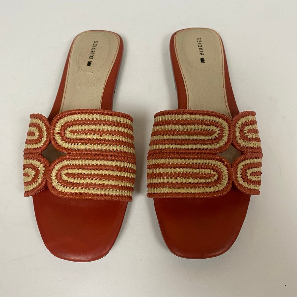 Birdies The Kiwi Terracotta Raffia Slide Sandal Shoes Size 6.5